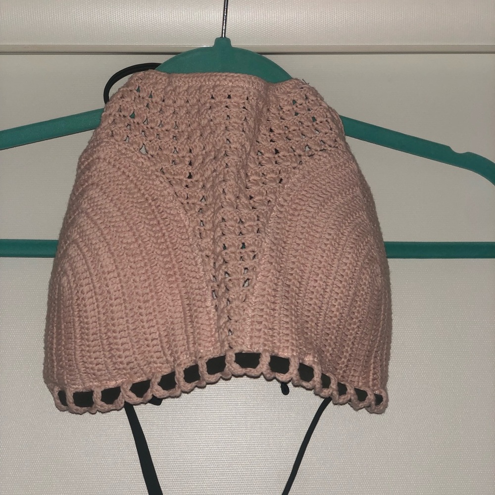 Xhilaration, light pink, crochet bikini top.